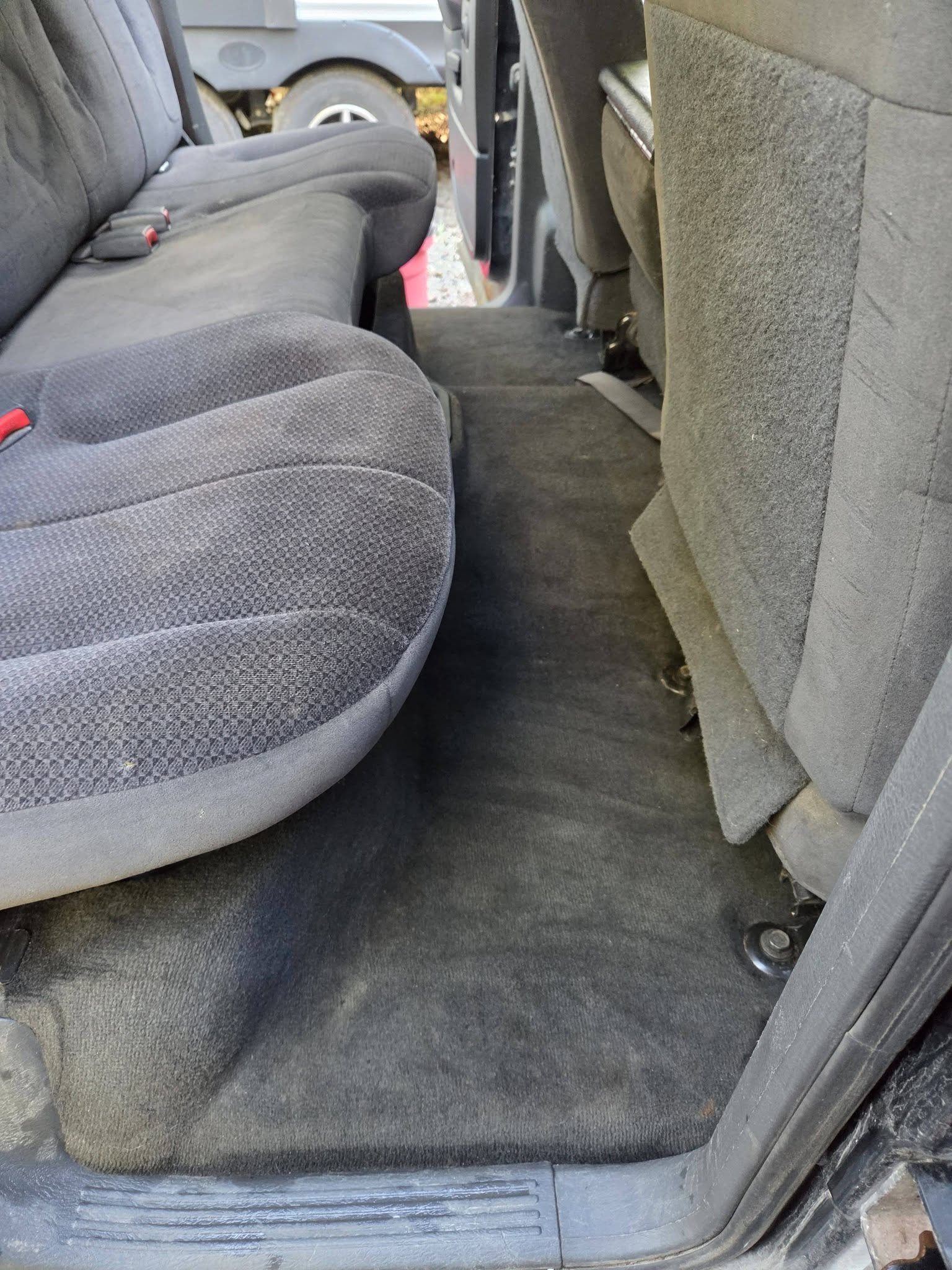 Clean rear seating in a detailed pickup truck